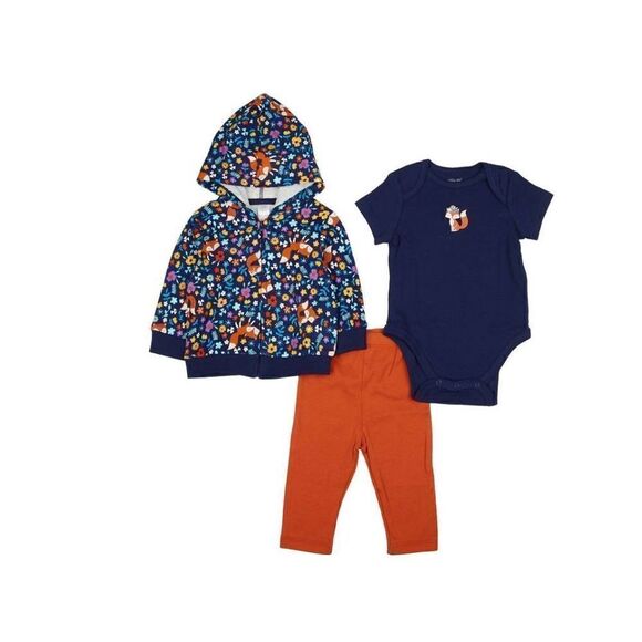 Little Me Girls 6 Months 3pc. Fox Print Hoodie Pants Set - Picture 8 of 9